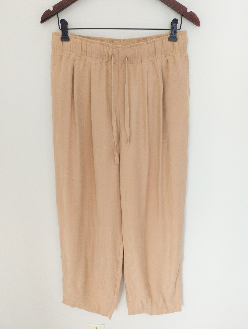 Camila Coelho Pleated Elastic Drawstring Waist Wide Leg Pants Size Medium